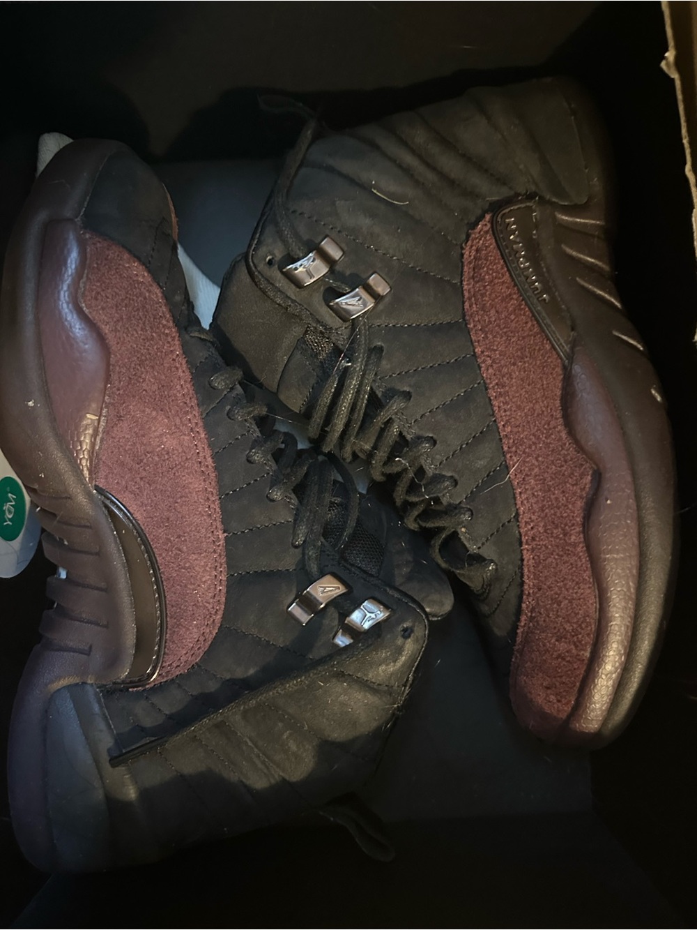Jordan Men's High-Top Sneakers in Black and Burgundy